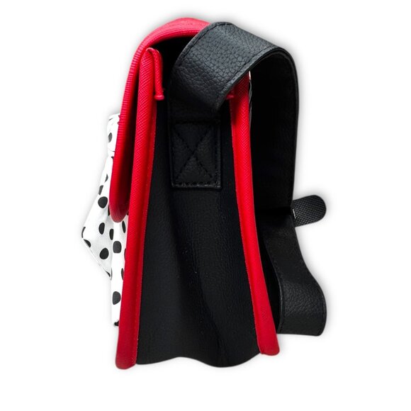 Disney Arrivederci Minnie Crossbody Bag Red Black White Polka Dot - Picture 4 of 12